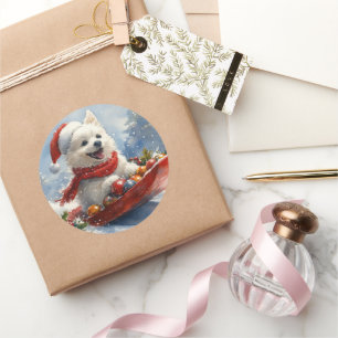 Sticker Rond Esquimau américain dans la boue Laisser il neige N