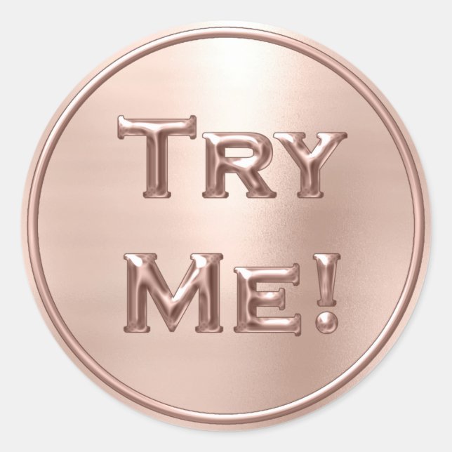 Sticker Rond Essayer Blush Rose Gold Tester Exemple Conteneur (Devant)
