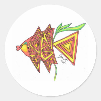 Sticker Rond Essayer le poisson d'angle