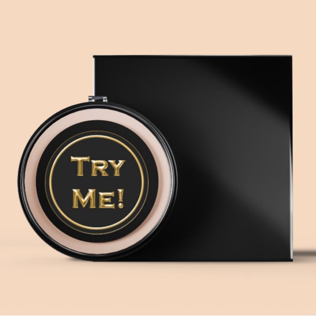 Sticker Rond Essayez-Moi Black Gold Pour Votre Tester Exemple C (Try Me Black Gold For Your Tester Sample Contain Classic Round Sticker)
