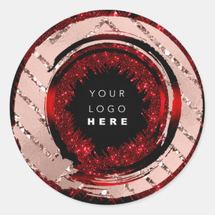 Sticker Rond Essayez-moi Logo Rose Burgundy Tester Exemple Cont