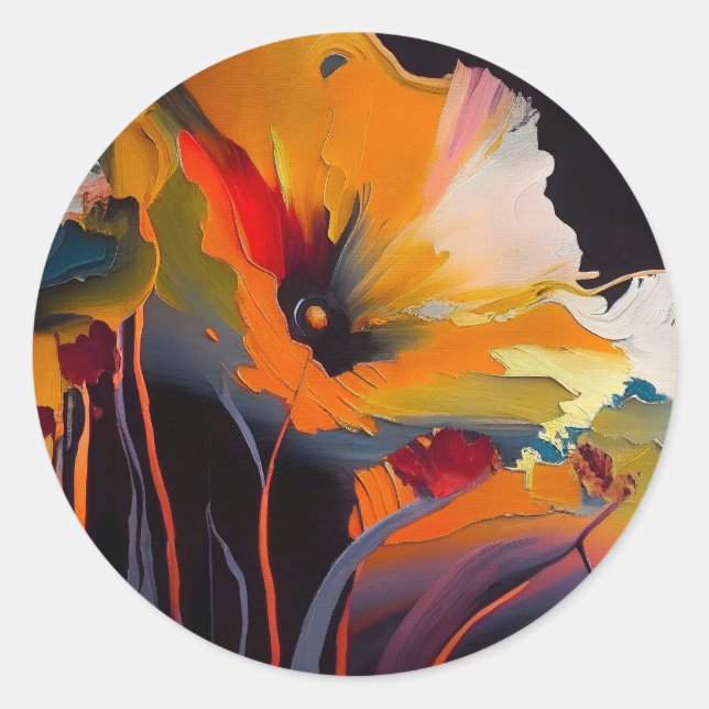 Sticker Rond Essence du jardin – Expression florale abstraite (Devant)