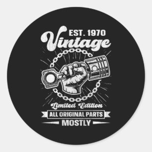 Sticker Rond Est 1970 Tout Le P Car Original 53E