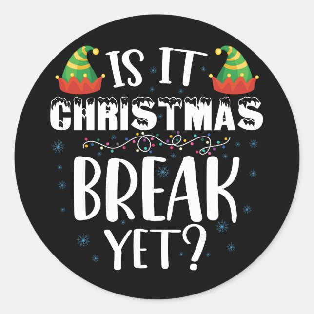 Sticker Rond Est-ce déjà les vacances de Noël Drôle de professe (Devant)