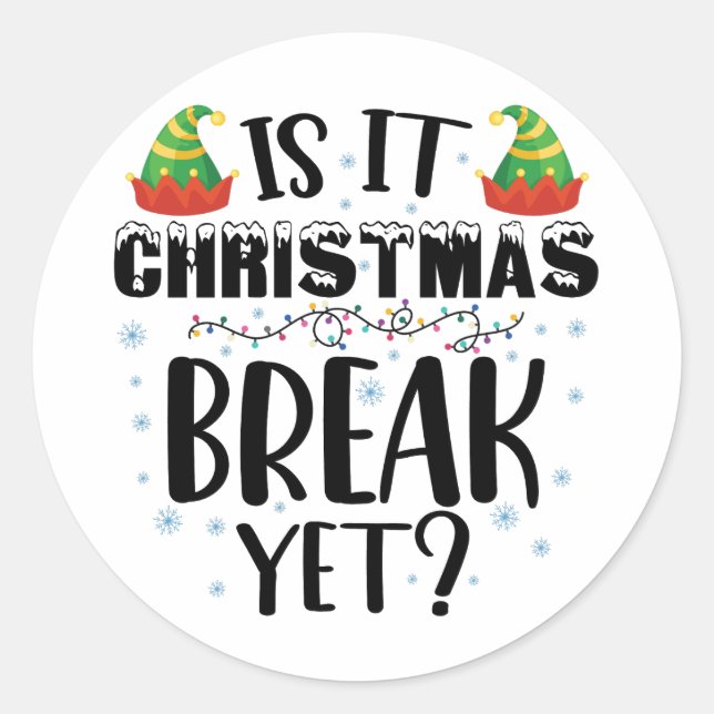 Sticker Rond Est-ce déjà les vacances de Noël Drôle Professeur  (Devant)