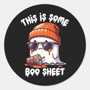 Sticker Rond Est-Ce Une Fiche De Boite Drôle Fantôme Éffrayante