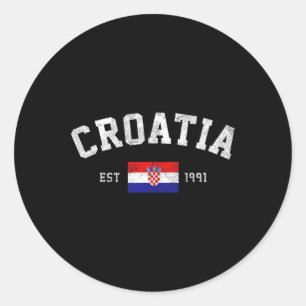 Sticker Rond Est. Drapeau croate 1991