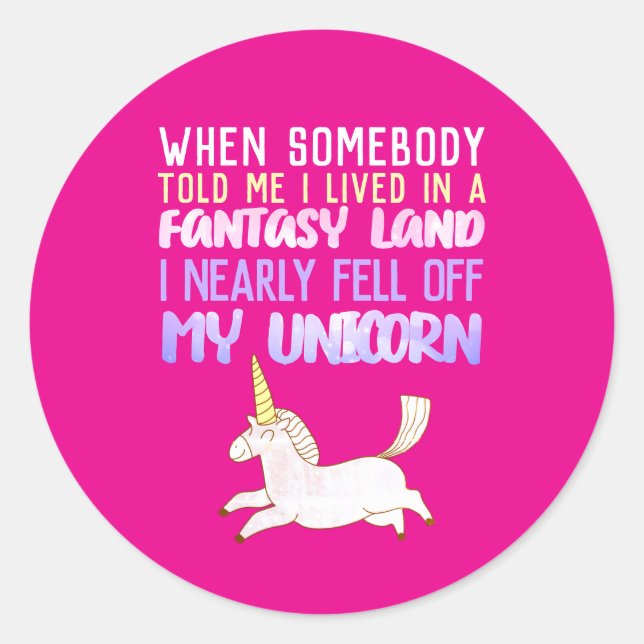 Sticker Rond est tombé de ma licorne, cadeaux de filles, courto (Devant)