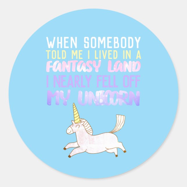 Sticker Rond est tombé de ma licorne, cadeaux de filles, courto (Devant)