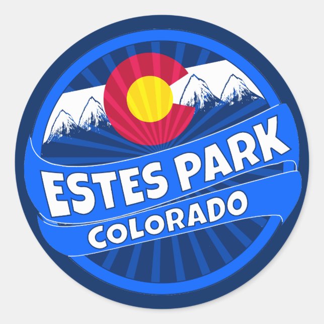 Sticker Rond Estes Park Colorado collant d'éclatement de montag (Devant)