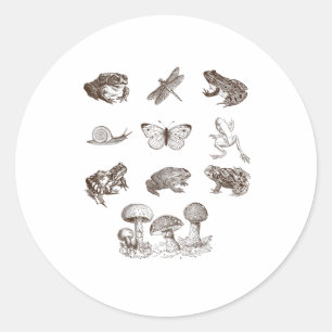 Sticker Rond esthétique cottagecore champignon université greno