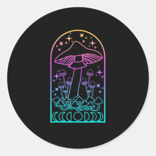 Sticker Rond Esthétique Cottagecore Goblincore Champignon Acadé