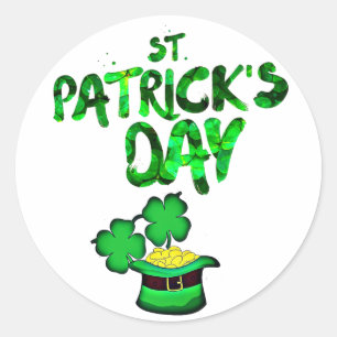 Sticker Rond Esthétique personnalisée St. Patrick's Day Vsco