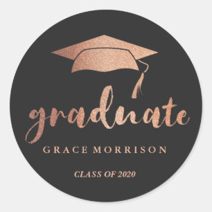 Sticker Rond Et à la mode obtention du diplôme personnalisée