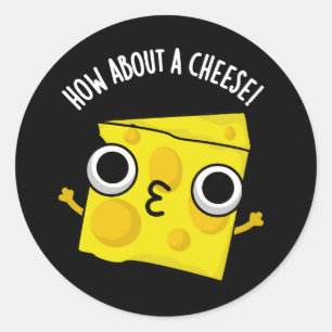 Sticker Rond Et à Propos D'un Bisou Fromage Drôle De Jeux De Mo