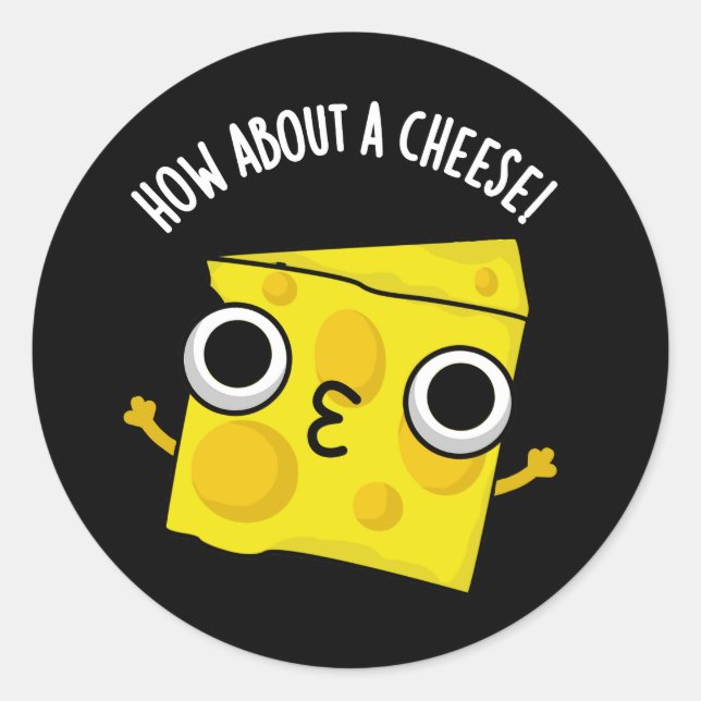 Sticker Rond Et à Propos D'un Bisou Fromage Drôle De Jeux De Mo (Devant)