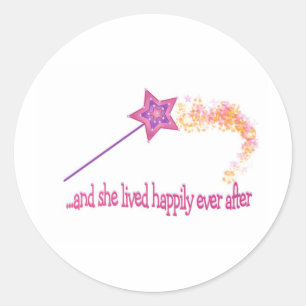 Sticker Rond Et Elle A Vécu Heureusement Après