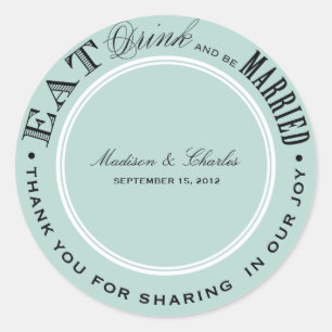 STICKER ROND ET ÊTRE MARIÉ BÂTIMENTS DE FAVEUR