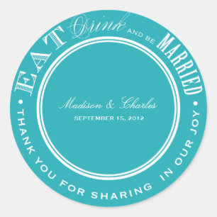 STICKER ROND ET ÊTRE MARIÉ BÂTIMENTS DE FAVEUR