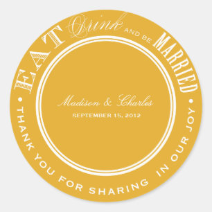 STICKER ROND ET ÊTRE MARIÉ BÂTIMENTS DE FAVEUR