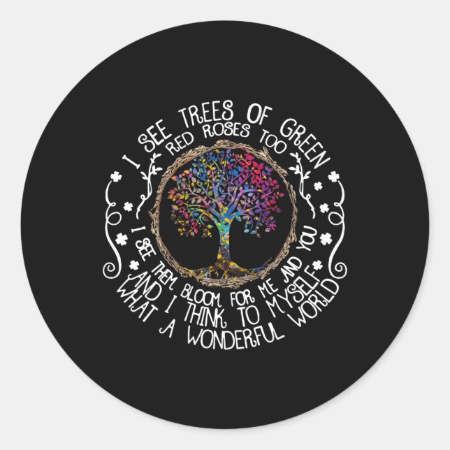 Sticker Rond Et Je Me Pense Être Un Monde Merveilleux Cite M (Devant)