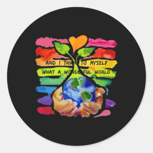 Sticker Rond Et Je Me Pense Que C'Est Une Merveilleuse Terre Mo