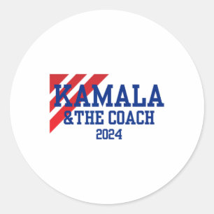 Sticker Rond Et L'Entraîneur 2024 Kamala Harris Tim Walz