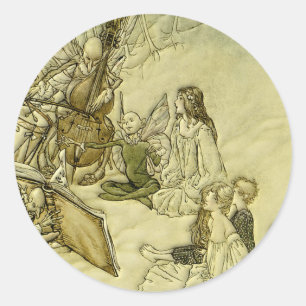 Sticker Rond Et une chanson de fée - Arthur Rackham