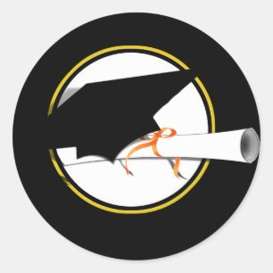 Sticker Rond Étaler Casquette sur Arrière - plan noir