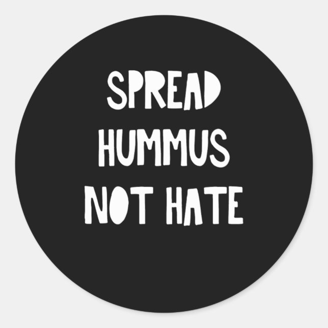 Sticker Rond Étaler Hummus ne pas haïr Vegan Végétarien Cadeau  (Devant)