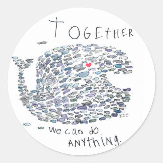 Sticker Rond étaler la baleine