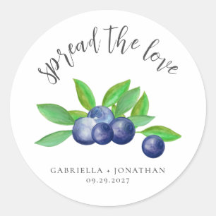 Sticker Rond Étaler L'Amour Blueberry Jam Mariage Favoriser