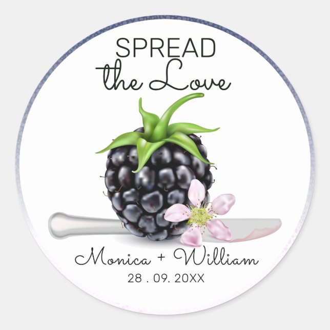 Sticker Rond Étaler l'amour Murière Mariage de confiture (Devant)