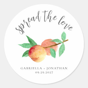Sticker Rond Étaler L'Amour Peach Jam Wedding Favor