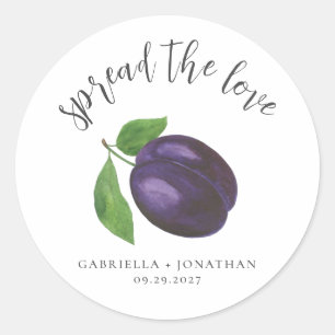 Sticker Rond Étaler L'Amour Plum Jam Favoriser Mariage