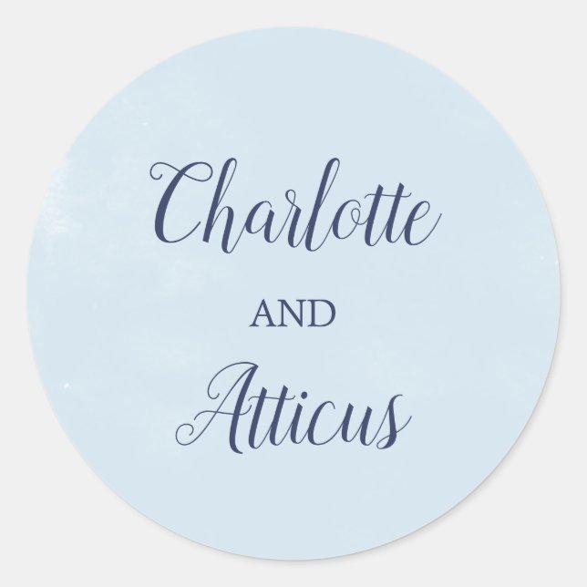 Sticker Rond Etanchéité Mariage d'enveloppe bleu clair (Devant)