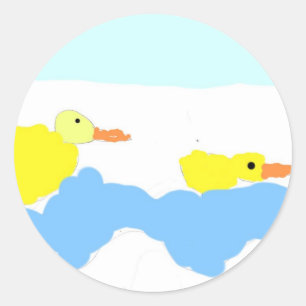 Sticker Rond étang avec canards
