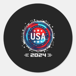 Sticker Rond Étas-Unis 2024 allez États-Unis sport équipe États