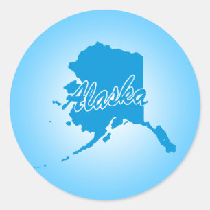 Sticker Rond État Alaska