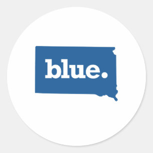 Sticker Rond État bleu du Dakota du Sud
