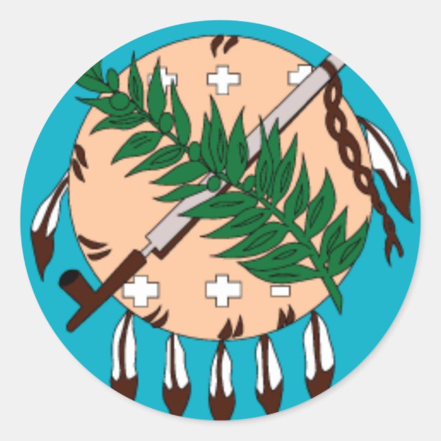 Sticker Rond État de Drapeau de l'Oklahoma (Devant)