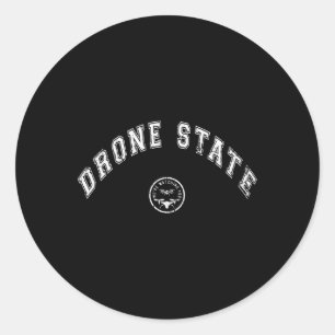 Sticker Rond État de drone drôle volant secret drone New Jersey