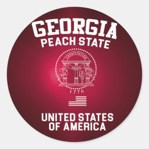 Sticker Rond Etat de Georgia Peach