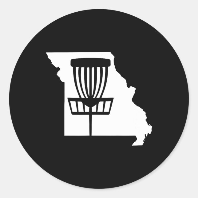 Sticker Rond État de golf Disque Missouri avec panier graphique (Devant)