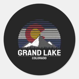 Sticker Rond État de Grand Lake Colorado Indicateur Grand Lake 
