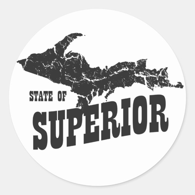 Sticker Rond État de la péninsule supérieure du Michigan (Devant)
