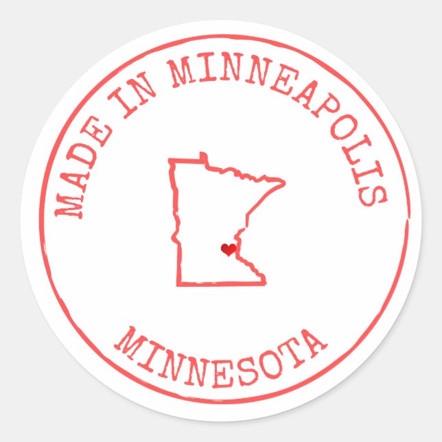 Sticker Rond État du Minnesota/Adresse/Entreprise/Mariage sur m (Devant)