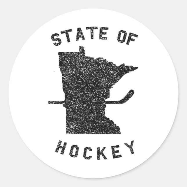 Sticker Rond État Du Minnesota De Hockey (Devant)