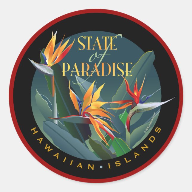 Sticker Rond État du paradis (Devant)