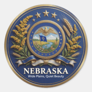 Sticker Rond État du patrimoine du Cornhusker du Nebraska 🌾